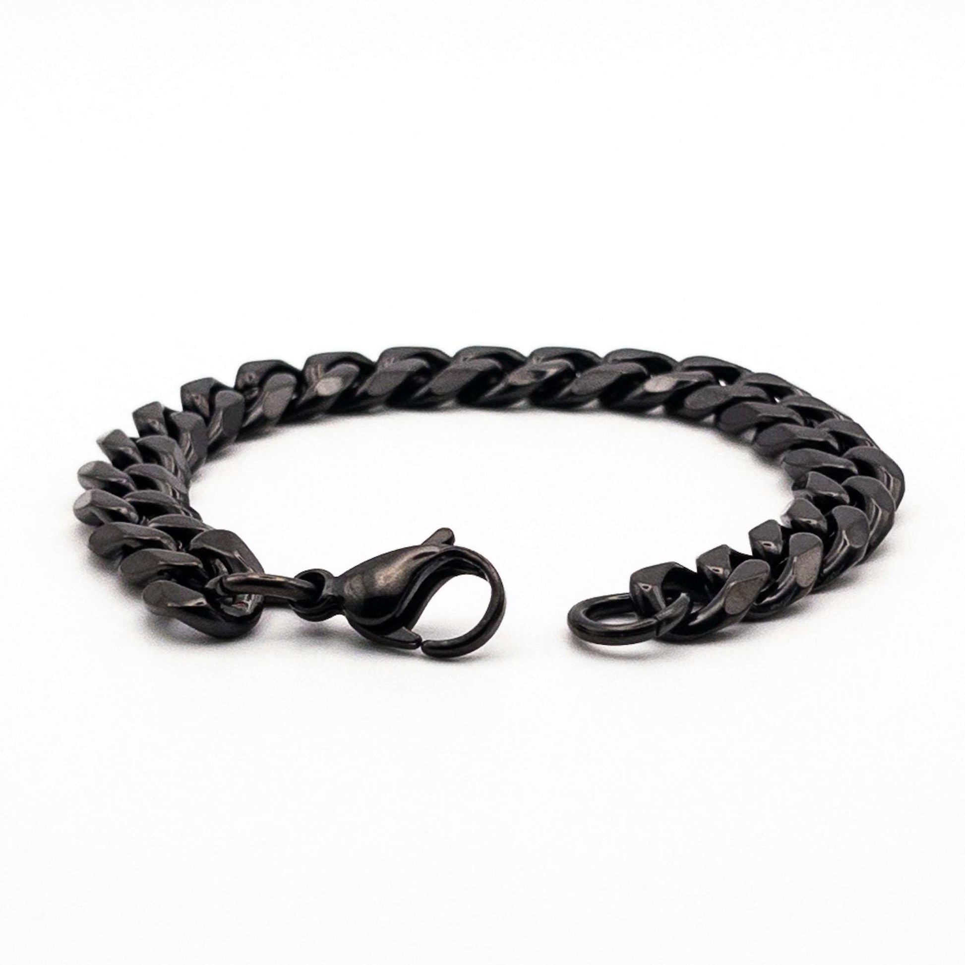 Bracelet à mailles noires 11mm - Bijoux pour Homme - Stonerparis.com