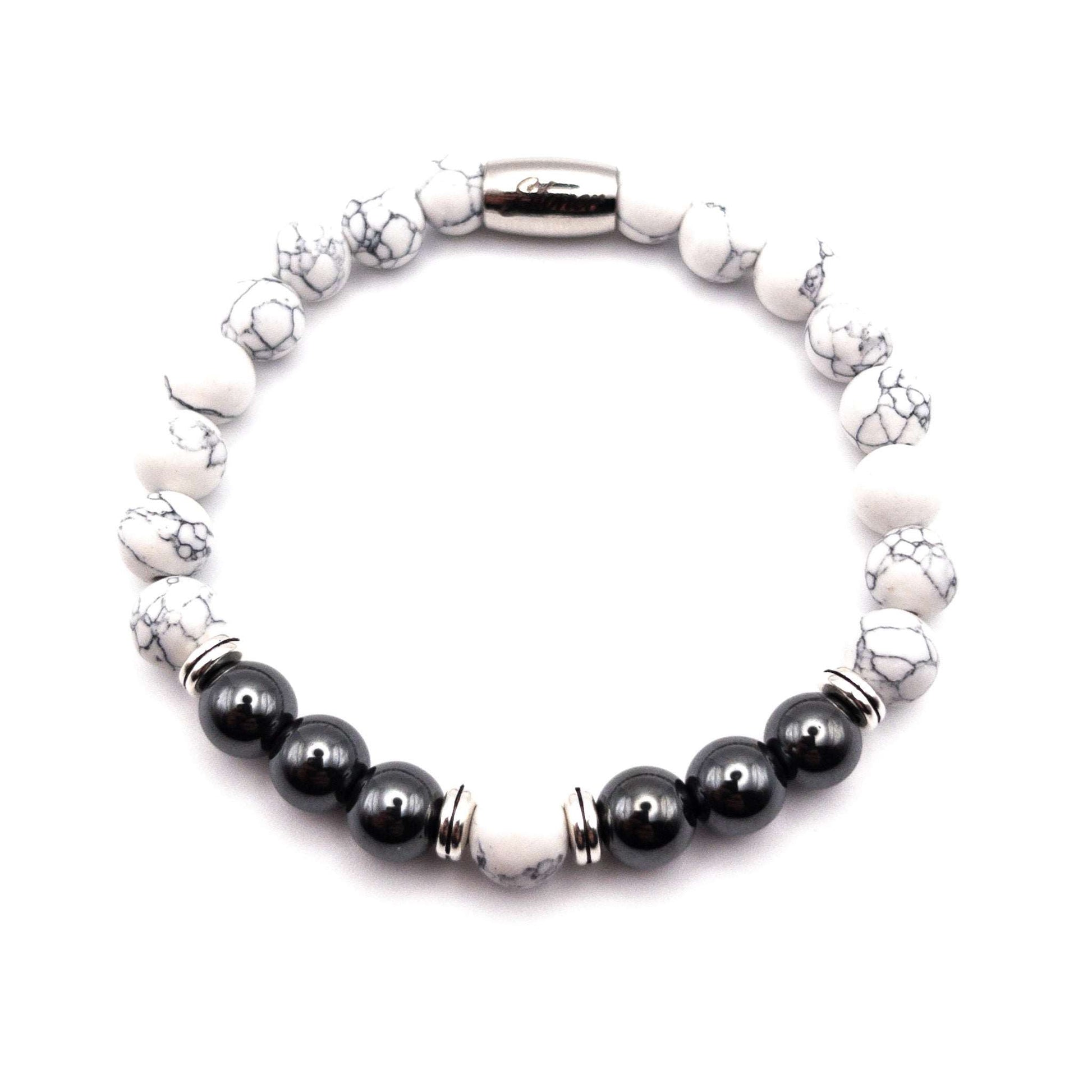 Bracelet à perles - Howlite blanche