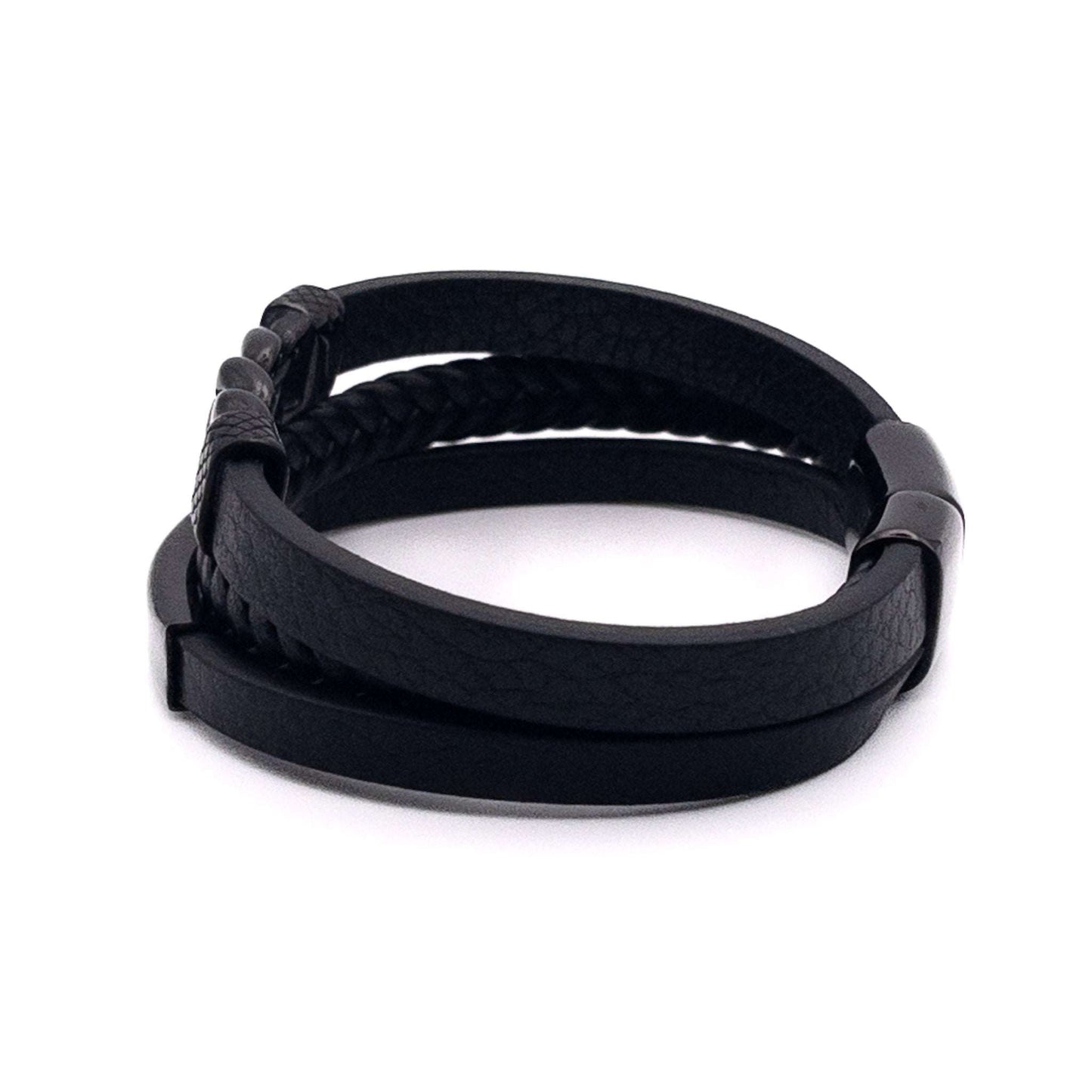 Bracelet en cuir et acier - Paco