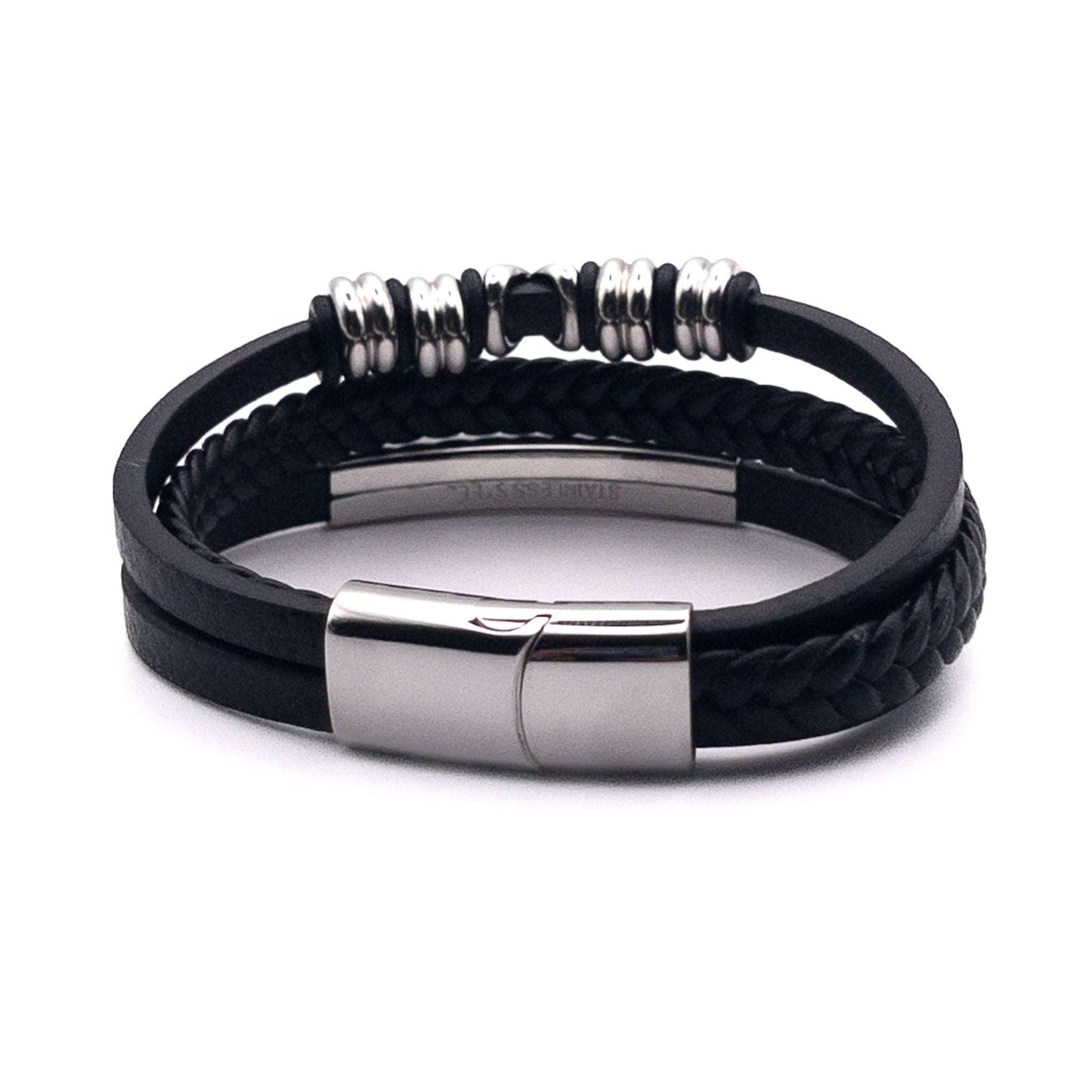 Bracelet en cuir et acier - Infini