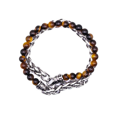 Set chevalière & bracelet "Shen" - Oeil de tigre