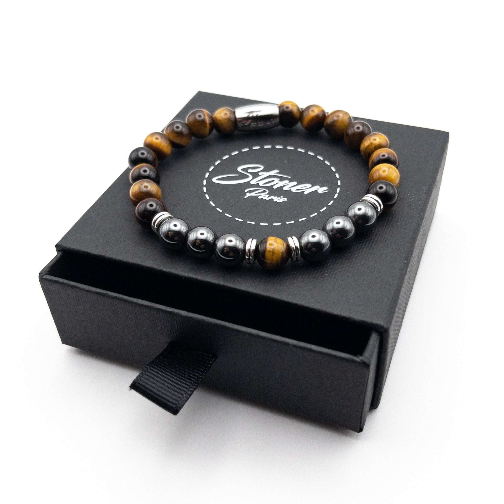 Set chevalière & bracelet - Oeil de tigre