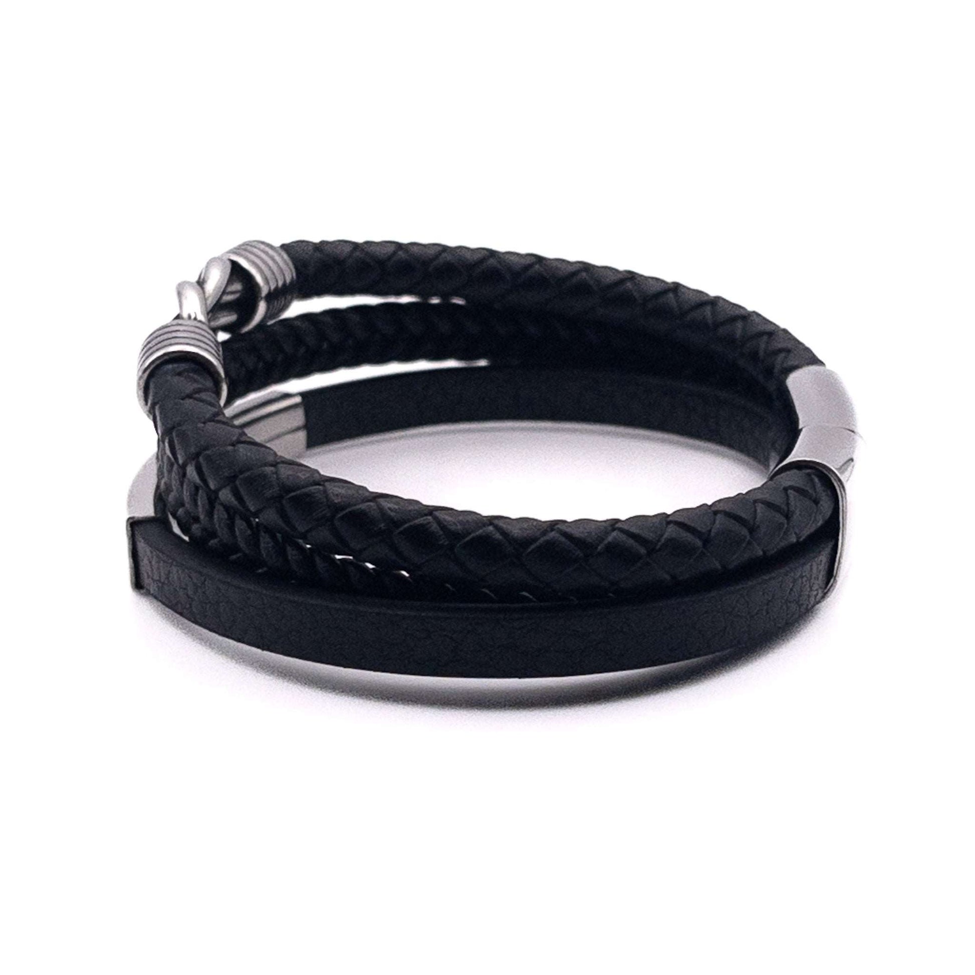 Bracelet en cuir et acier - Boucle