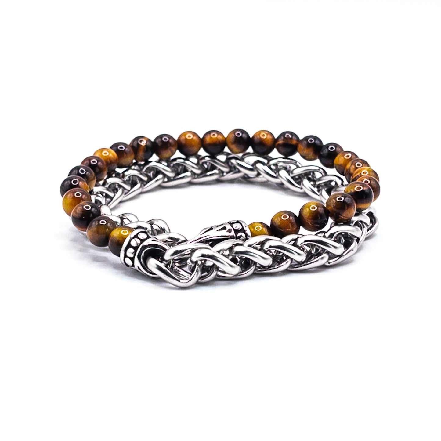 Set chevalière & bracelet "Shen" - Oeil de tigre