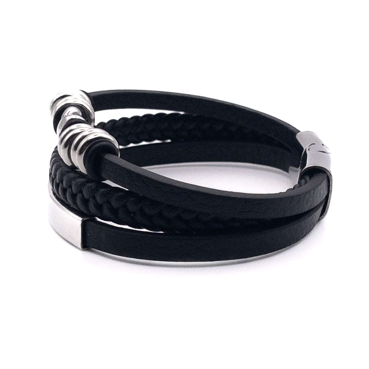 Bracelet en cuir et acier - Infini