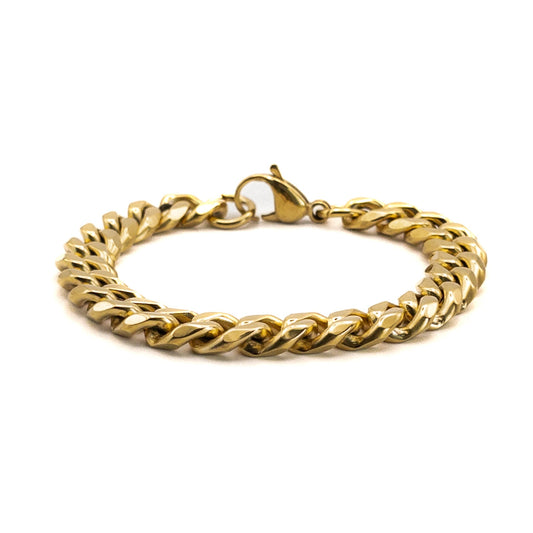 Bracelet à mailles dorées 11mm - Bijoux pour Homme - Stonerparis.com