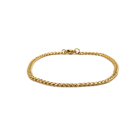 Bracelet à mailles dorées 3mm - Bijoux pour Homme - Stonerparis.com