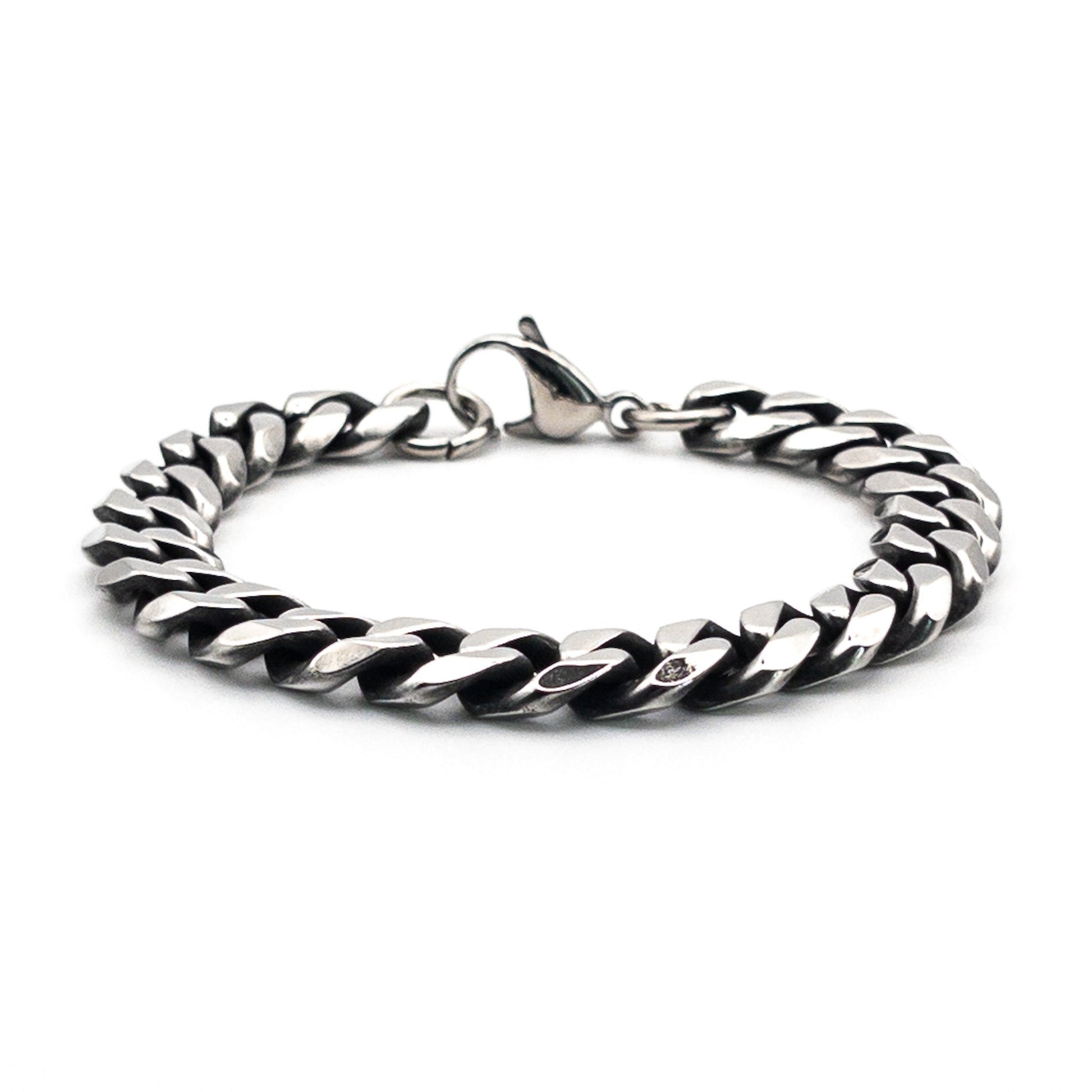 Bracelet à mailles grises 11mm - Bijoux pour Homme - Stonerparis.com