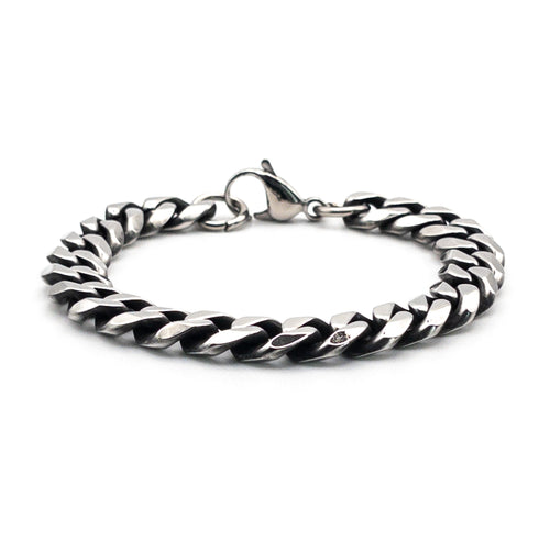 Bracelet à mailles grises 11mm - Bijoux pour Homme - Stonerparis.com