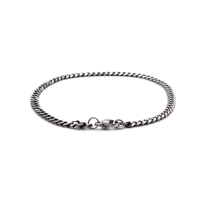 Bracelet à mailles grises 3mm - Bijoux pour Homme - Stonerparis.com