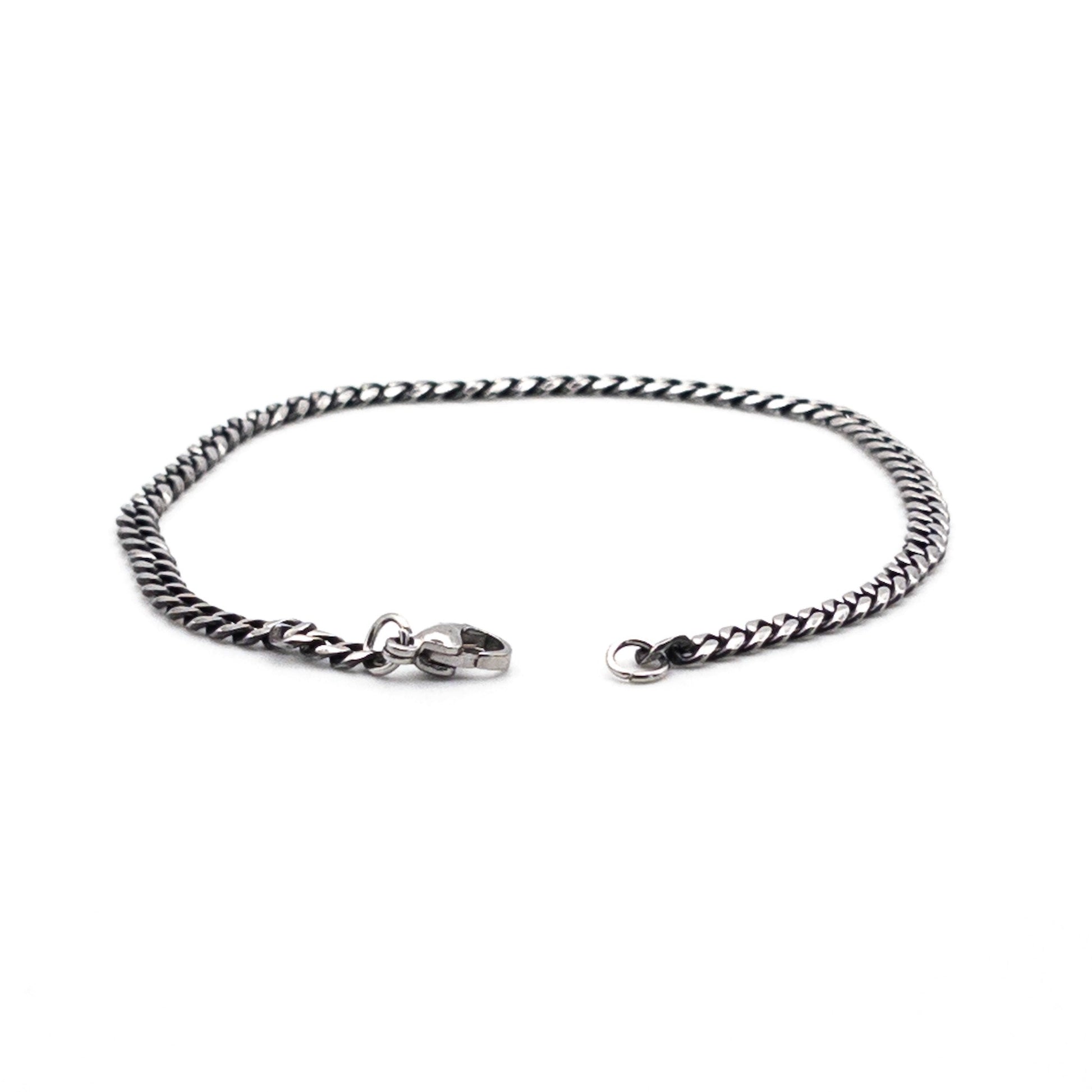 Bracelet à mailles grises 3mm - Bijoux pour Homme - Stonerparis.com