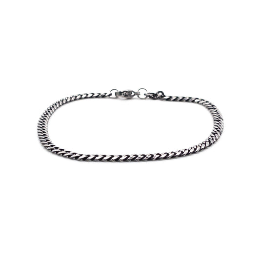 Bracelet à mailles grises 3mm - Bijoux pour Homme - Stonerparis.com
