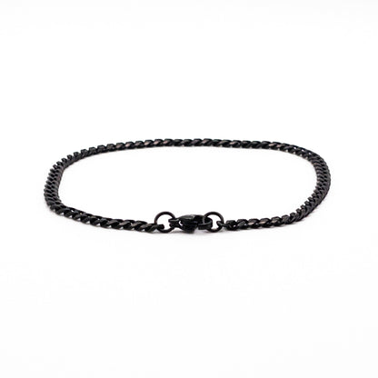 Bracelet à mailles noires 3mm - Bijoux pour Homme - Stonerparis.com