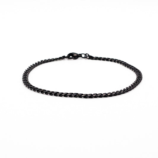 Bracelet à mailles noires 3mm - Bijoux pour Homme - Stonerparis.com