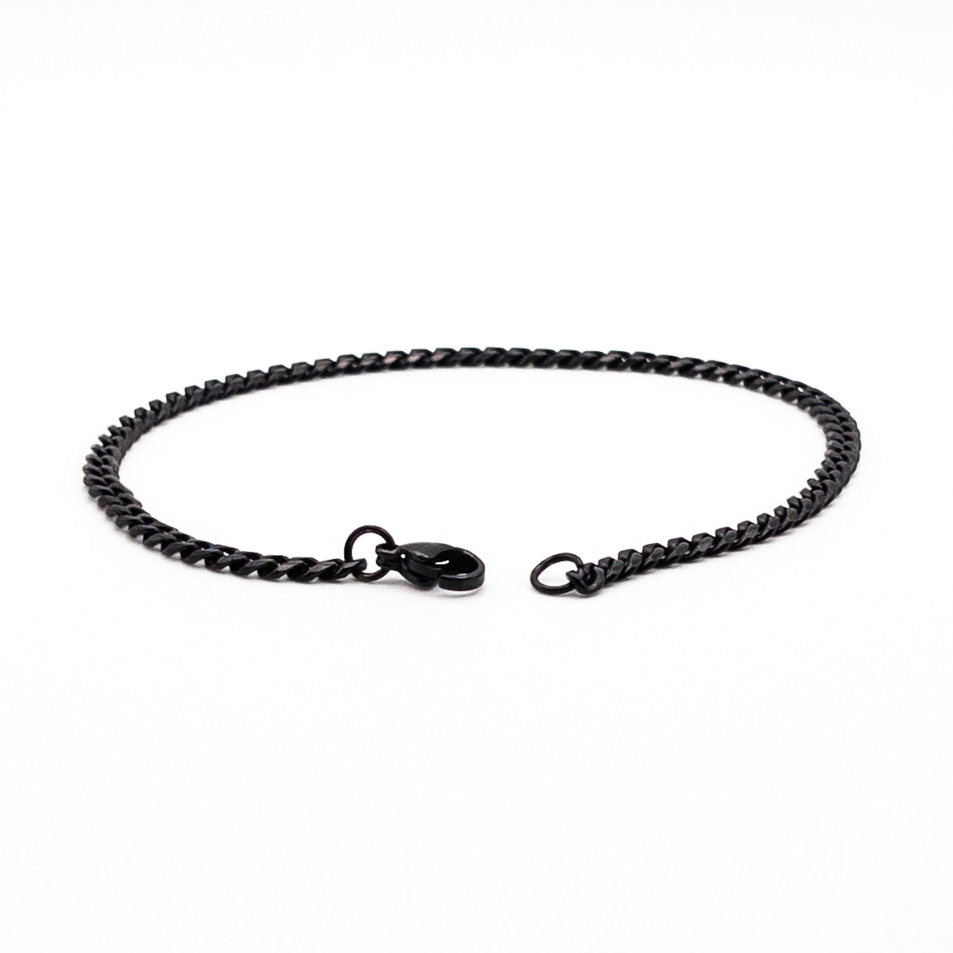 Bracelet à mailles noires 3mm - Bijoux pour Homme - Stonerparis.com