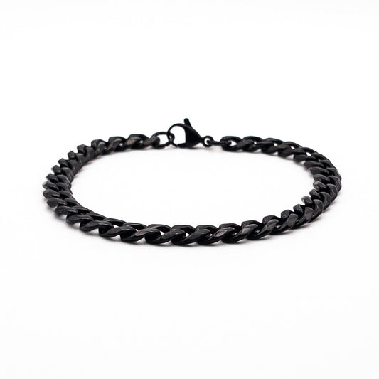 Bracelet à mailles noires 7mm - Bijoux pour Homme - Stonerparis.com