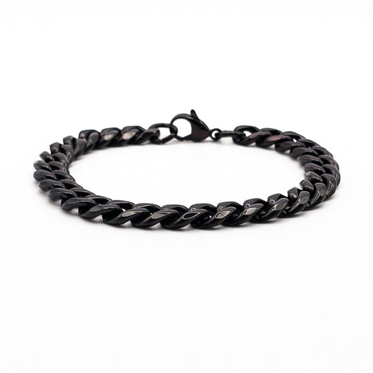 Bracelet à mailles noires 9mm - Bijoux pour Homme - Stonerparis.com