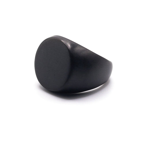 Chevalière Oval - Noire - Bijoux pour Homme - Stonerparis.com