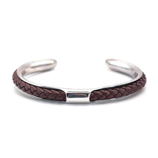 Bracelet manchette cuir - Marron